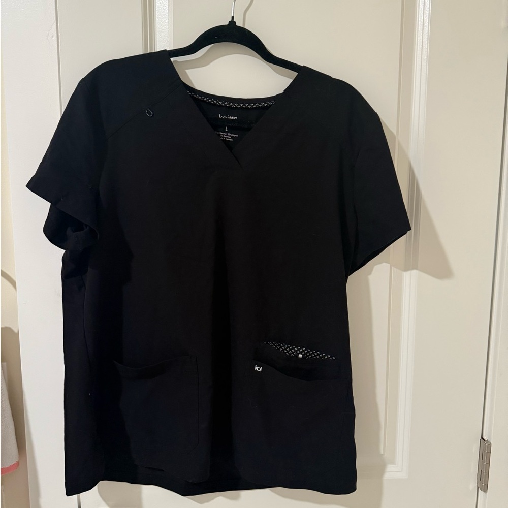 Koi Black V-Neck Scrub Top and bottom set